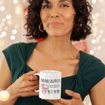 Mug Personnalisé avec Dessins Dinosaure et Noms Tasse Thème Grandmasaurus Nanasaurus Cadeau Fête des Mères pour Maman Grand-Mère
