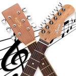 Personalizzato Guitar Headstock Acrylic nome distintivo con retro adesivo strumento Decor regalo di compleanno per gli amanti della musica chitarra