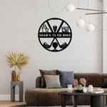 Décoration Murale en Métal Personnalisée avec Texte Évidé Plaque Décorative à Domicile Cadeau Fête des Pères pour Amateur de Golf