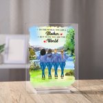 Plaque Acrylique Fille Mère Meilleur Amour Forever Lac Arbre Herbe Décorations Maison Fête des Mères Personnalisée