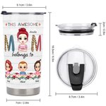 Gepersonaliseerde Awesome Mom met haar kinderen Bloemen Element 20oz Tumbler Vrouwendag geschenk voor warme en koude dranken