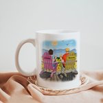 Mug en Céramique Personnalisé avec Vues de Dos Thème Profiter du Paysage Tournesol Cadeau Sant-Valentin pour Couple