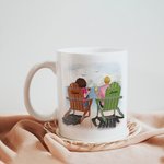 Personalised Holiday Couple Enjoy the Mountain View Sitting by the Lake White Ceramic Mug Thanksgiving for Office and Home