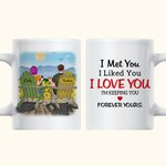 Personalised I Met You I Love You Couple Sunflower Drinks Forever Yours White Ceramic Mug Boyfriend Gifts Girlfriend Gifts 11oz or 15oz