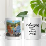 Taza de Cerámica Personalizada Annoying Each Other Couple Sitting By The Lake Regalos para Parejas Apta para Lavavajillas y Microondas