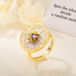 Anillo personalizado Spinner Rueda Redonda Fidget con piedra de nacimiento y nombres