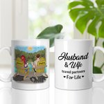 Personalizzato Partner di viaggio per la vita Marito e moglie Godetevi la vista Tazza in ceramica bianca Regalo per la coppia Tazza da caffè