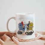 Personalized I Met You I Love You Couple Sitting on Chairs Together Enjoy Holiday White Ceramic Mug Gift for Couple for Office and Home