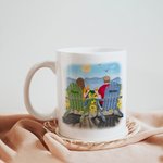 Tazza in ceramica bianca personalizzata Enjoy the Sunflower Landscape Sunrise Couple Tazza da caffè regalo di San Valentino Coppia romantica