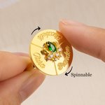 Anillo personalizado Spinner Rueda Redonda Fidget con piedra de nacimiento y nombres