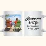 Personalised Travel Partners for Life Romantic Couple Holiday Sailboats White Ceramic Mug Valentine's Day Gift for Office and Home