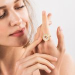 Anillo personalizado Spinner Rueda Redonda Fidget con piedra de nacimiento y nombres
