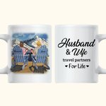 Personalized Husband And Wife Romantic Couple Holiday Travel Partners Enjoy the Mountain View White Ceramic Mug Valentine's Day Gift Dishwasher and Mi
