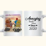 Personalized Couple Together Watching the Sunset Annoying Each Other White Ceramic Mug Gift for Couple 11oz or 15oz