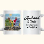 Tazza in ceramica bianca personalizzata Enjoy the Sunflower Landscape Sunrise Couple Tazza da caffè regalo di San Valentino Coppia romantica
