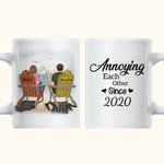 Personalized Holiday Annoying Each Other Love Couple Enjoy the Mountain View White Ceramic Mug Gift for Girlfriend Dishwasher and Microwave Safe