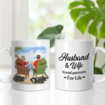 Personalised Travel Partners for Life Romantic Couple Holiday Sailboats White Ceramic Mug Valentine's Day Gift for Office and Home