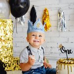 Gepersonaliseerde Baby Kid Birthday Handgeborduurde Katoenen Kroon met Naam voor Verjaardag en Speciale Gelegenheden