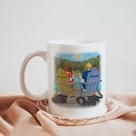 Personalised Couple Watching the Sunrise Lake You and Me White Ceramic Mug Boyfriend Gifts Coffee Mug