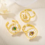 Anillo personalizado Spinner Rueda Redonda Fidget con piedra de nacimiento y nombres