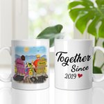 Mug en Céramique Personnalisé avec Vues de Dos Thème Profiter du Paysage Tournesol Cadeau Sant-Valentin pour Couple