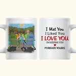 Personlig I Met You I Love You Couple Enjoy the View Vit keramikmugg Thanksgiving för kontoret och hemmet