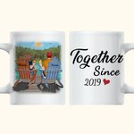 Couple personnalisé ensemble profiter de la vue lever du soleil tasse en céramique blanche cadeau pour petit ami passe au lave-vaisselle et au micro-o