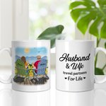 Tazza in ceramica bianca personalizzata Enjoy the Sunflower Landscape Sunrise Couple Tazza da caffè regalo di San Valentino Coppia romantica
