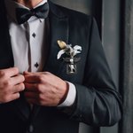Personalised Pearl Wings Lapel Pin Brooch with Photo and Engraved Text for Wedding Memorial Gift for Bride Bridegroom