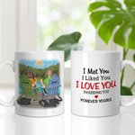 Personlig I Met You I Love You Couple Enjoy the View Vit keramikmugg Thanksgiving för kontoret och hemmet