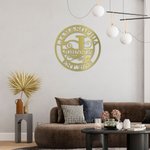 Plaque Décorative en Métal Personnalisée avec Prénoms Nom de Famille Initiale Année Décoration Murale Cadeau Emménagement Fête des Pères pour Homme