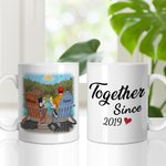 Couple personnalisé ensemble profiter de la vue lever du soleil tasse en céramique blanche cadeau pour petit ami passe au lave-vaisselle et au micro-o