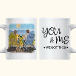 Gepersonaliseerde mok You and Me Couple Geniet van het zonnebloemlandschap Wit keramische mok Cadeau voor minnaar Koffiemok paar cadeau-ideeën