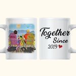 Mug en Céramique Personnalisé avec Vues de Dos Thème Profiter du Paysage Tournesol Cadeau Sant-Valentin pour Couple