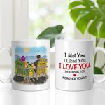 Personalised I Met You I Love You Couple Sunflower Drinks Forever Yours White Ceramic Mug Boyfriend Gifts Girlfriend Gifts 11oz or 15oz