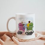 Mari et femme partenaires de voyage personnalisés pour la vie Profitez du cadeau de tasse en céramique blanche Mountain View pour mon mari ou ma femme