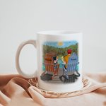 Couple personnalisé ensemble profiter de la vue lever du soleil tasse en céramique blanche cadeau pour petit ami passe au lave-vaisselle et au micro-o