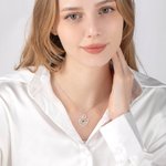 Personalized Sterling Silver Brass Mother and Child Necklace with Birthstone for Mother's Day or Newborn