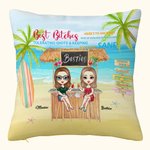 Personalised Girlfriend Friendship Story Seaside Flowers Kiosk Beach Throw Pillow Cover Anniversary Home Decoration