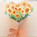 Carte de Vœux Personnalisée avec Œillet ou Tournesol 3D et Message de Vœux Cadeau de Fête des Mères Fête des Professeurs