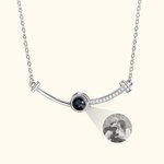 Personalised Smile Projection Photo Sterling Silver Necklace with Cubic Zircon Birthday Mother's Day Gift for Her