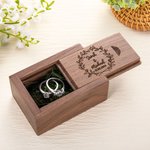 Scatola porta fedi in legno personalizzata per la proposta di fidanzamento, l'anniversario di matrimonio e la cerimonia di nozze Porta fedi rustico mu