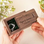 Scatola porta fedi in legno personalizzata per la proposta di fidanzamento, l'anniversario di matrimonio e la cerimonia di nozze Porta fedi rustico mu