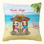 Personalized Best Sisters Love You Beach Summer Throw Pillow Cover Best Friend Gift for Living Room