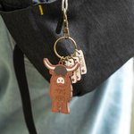 Personalized Basswood Farm Highland Cow Keychain with 1-20 Engraved Names Birthday Mother's Day Christmas Gift for Family Friend
