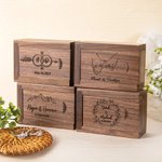 Scatola porta fedi in legno personalizzata per la proposta di fidanzamento, l'anniversario di matrimonio e la cerimonia di nozze Porta fedi rustico mu