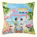 Personnalisé You're the She to My Nanigans Best Friends Throw Pillow Cover Bestie Gift for Women Bedroom Decor