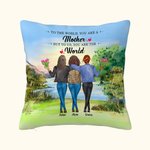 Personnalisé au monde vous êtes une mère mais pour nous vous êtes le monde Lakeside Vew jeter taie d'oreiller cadeau pour maman chambre décor