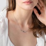 Personalised Smile Projection Photo Sterling Silver Necklace with Cubic Zircon Birthday Mother's Day Gift for Her