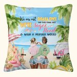 Personnalisé We're Sage and Hood Besties Best Friends Beach View Throw Pillow Cover Friend Gift Bedroom Decor